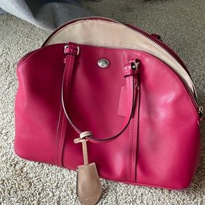 Coach handbag Domed satchel pink Cora bright pink